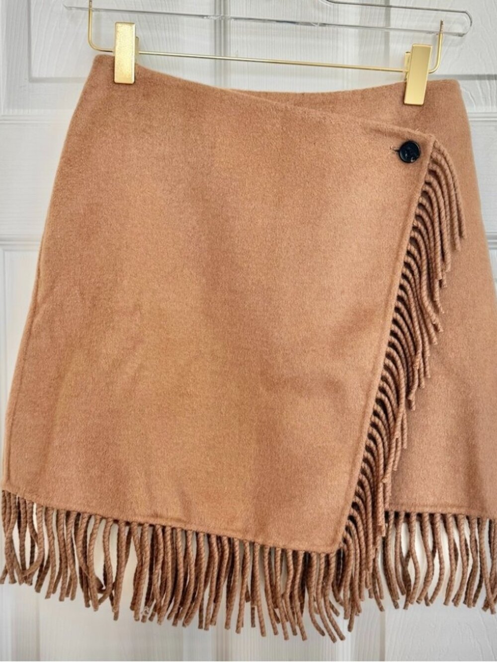 🌞 RAILS Vista Skirt in Brown Camel Wool Blend Fringe Skirt Extra Small XS - Picture 4 of 16